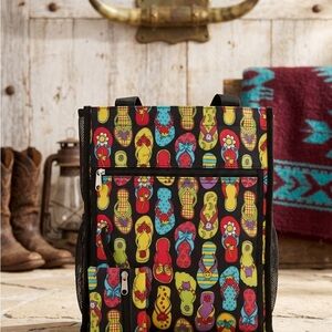 Black Multi Flip-Flop Print Tote Bag